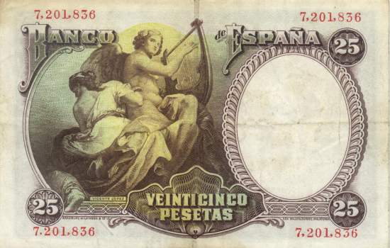 25 Pesetas 25.4.1931
